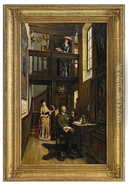 Borgerlig Interior Oil Painting - Karl Reinhold Callmander