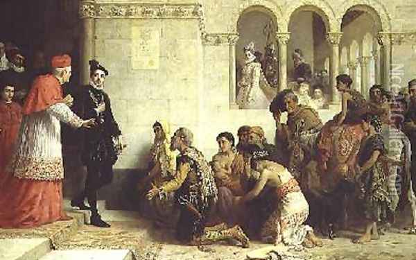 The Supplicants The Expulsion of the Gypsies from Spain 1872 Oil Painting - Edwin Longsden Long