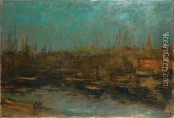 Le Port Oil Painting - Antoine Vollon