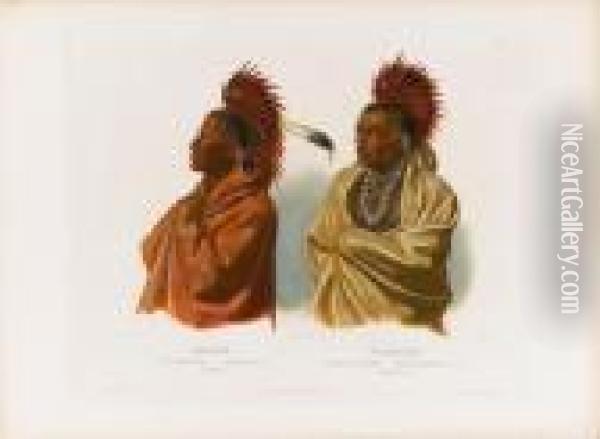 Massika, Saki Indian And Wakusasse, Musquakeindian Oil Painting - Karl Bodmer