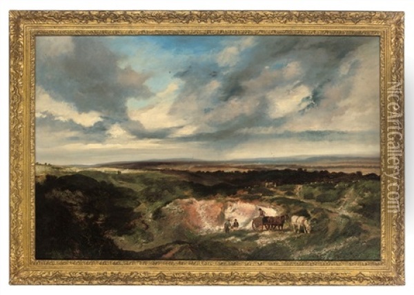 A View Of Chalk Pits, Sussex Oil Painting - Edmund John Niemann
