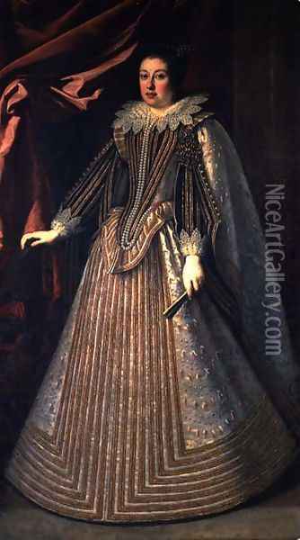 Margherita de Medici, daughter of Cosimo II and Magdelena of Austria Oil Painting - Justus Sustermans