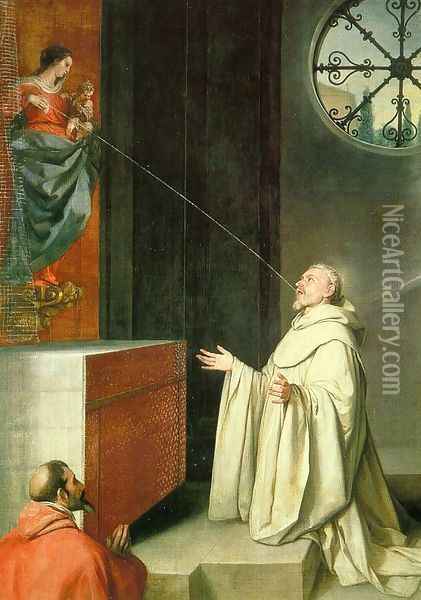 The Vision of St Bernard c. 1650 Oil Painting - Alonso Cano