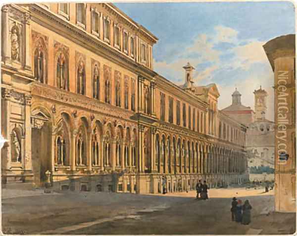 Italian Townscape Oil Painting - Luigi (Ludwig Osipovich) Premazzi