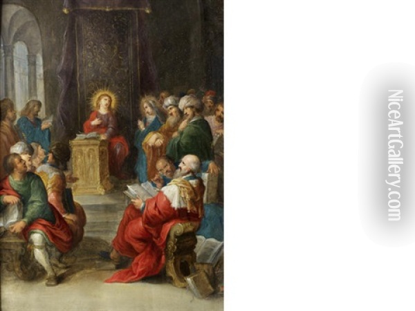Christ Amongst The Doctors Oil Painting - Frans Francken III