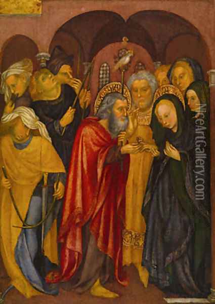 The Marriage of the Virgin ca 1430 Oil Painting - Michelino da Besozzo