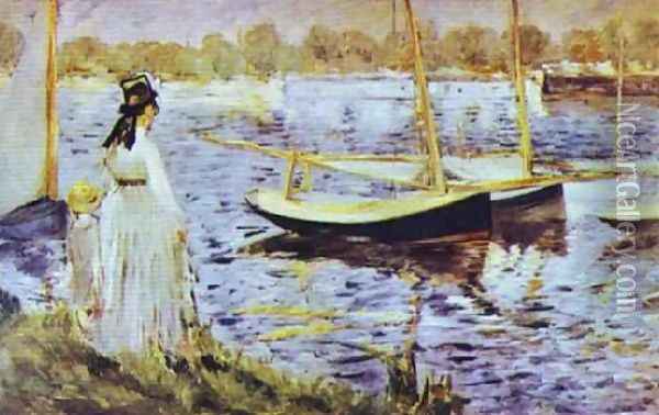 The Banks Of The Seine At Argenteuil Oil Painting - Edouard Manet