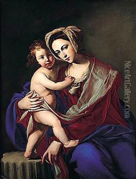 The Madonna And Child Oil Painting - Massimo Stanzione