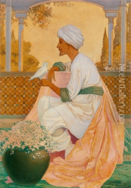 Legends Of The Alhambra Interior Illustration Oil Painting - George Washington Hood