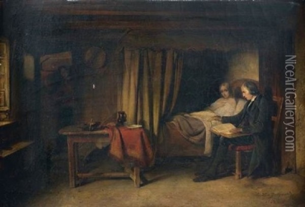 Marie Berthout Au Docteur Forges Oil Painting - Claudius Jacquand