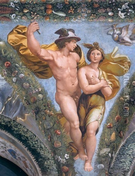 Mercury Brings Psyche up to Olympus Oil Painting - Raphael