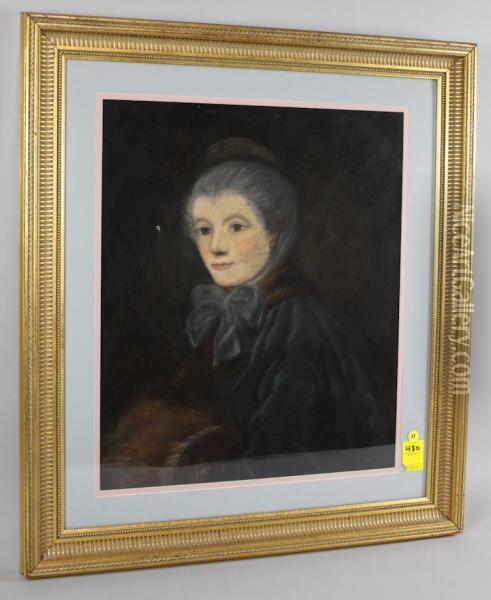 Portrait Of A Lady Oil Painting - Hilda Mary Harvey