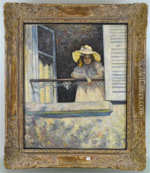 Jeune Fille Au Balcon Oil Painting - James Bolivar Manson