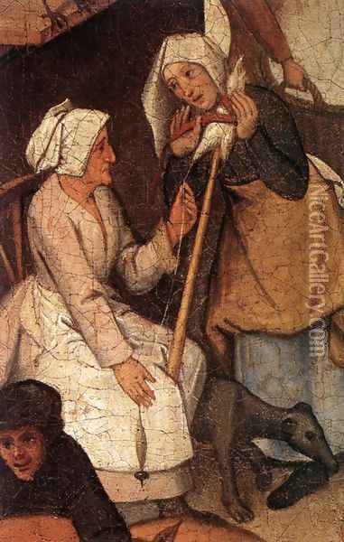 Proverbs (detail 3) Oil Painting - Pieter The Younger Brueghel