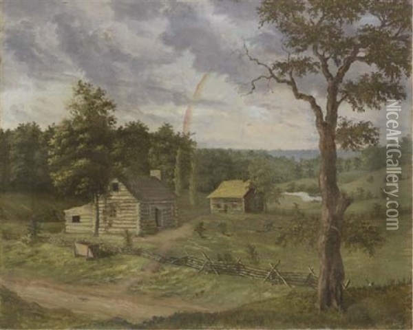 Landscape With A Passing Storm Oil Painting - De Scott Evans