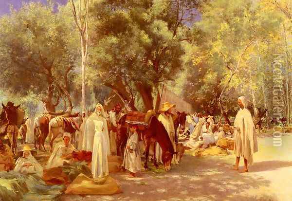 Marche En Kabylie (March in Kabylie) Oil Painting - Louis Joseph Anthonissen