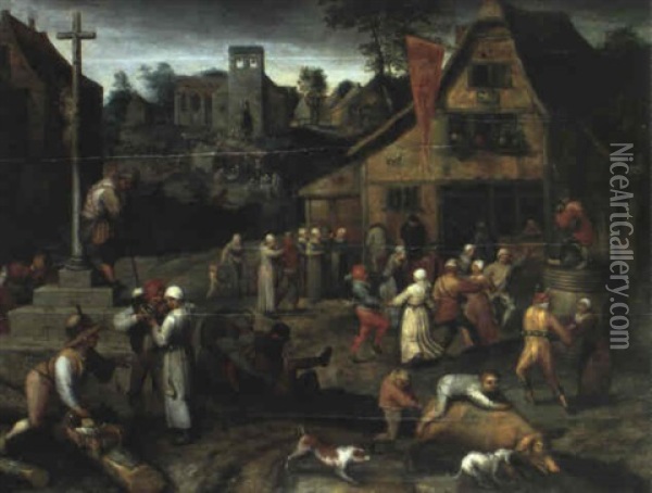 La Kermesse Villageoise Oil Painting - Pieter Balten