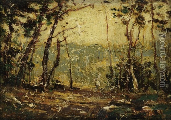 Wood's Edge Oil Painting - Ralph Albert Blakelock