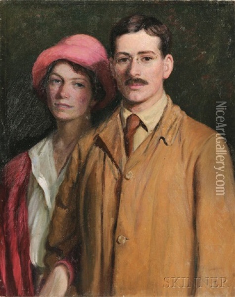 Portrait Of Edith Perry Ballantine And Edward Ballantine Oil Painting - Lilla Cabot Perry