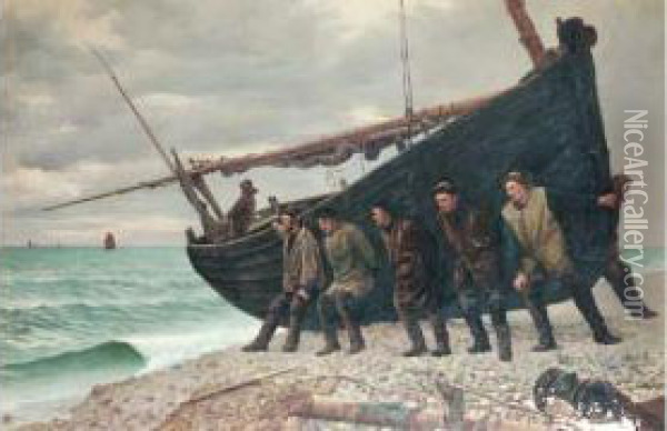 Nomme Peintre Officiel De La Marine En 1887 Oil Painting - Gustave Bourgain