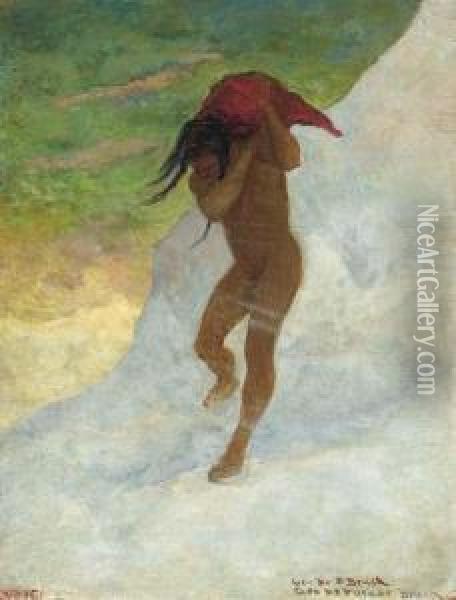 Indian Carrying Home The Kill Oil Painting - George Forest De Brush