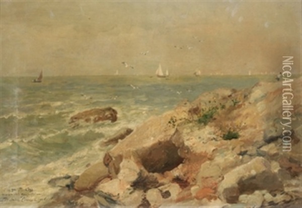 Vista Costera De Normandia Oil Painting - Maurice Francois Auguste Courant