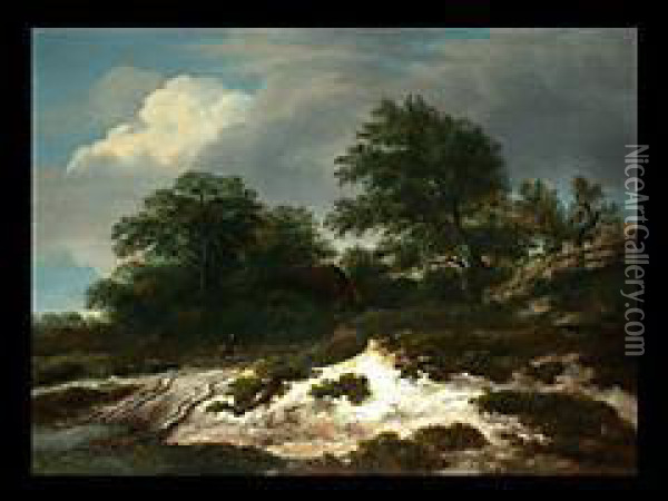 Dunen Mit Einem Dorf Oil Painting - Jacob Van Ruisdael