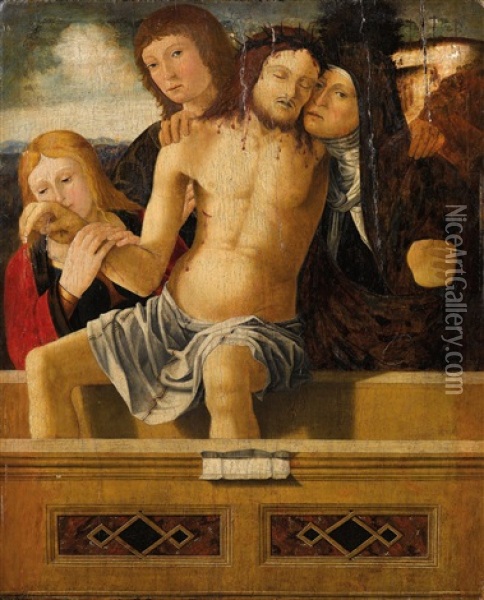 The Entombment Of Christ Oil Painting - Giovanni Bellini