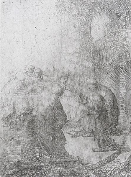 Jesus Als Knabe Unter Den Schriftgelehrten Oil Painting - Rembrandt Van Rijn