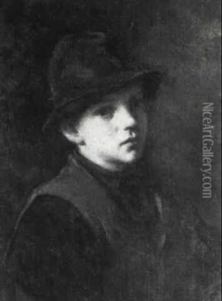 Tom In A Felt Hat Oil Painting - William Morris Hunt