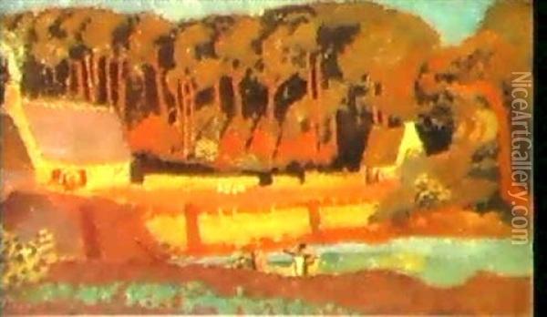Moulin A Maree A Ploumanach Oil Painting - Maurice Denis