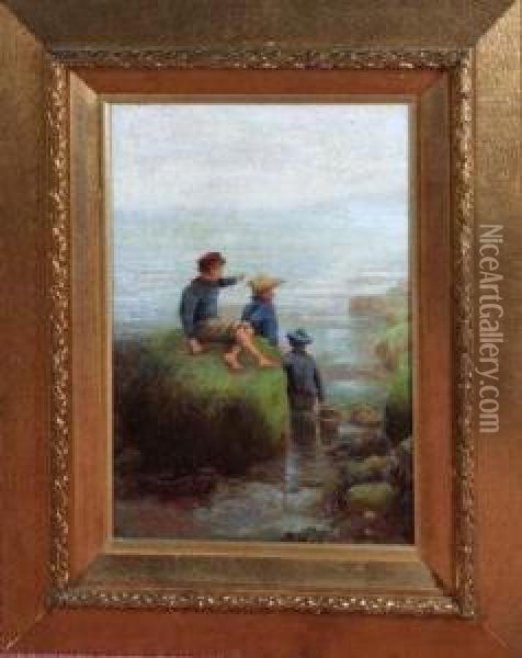 Watching For The Fishing Fleet Oil Painting - James Watson