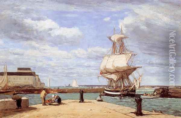 Honfleur, the Port Oil Painting - Eugene Boudin
