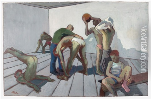 Turnhalle Oil Painting - Paul Strecker