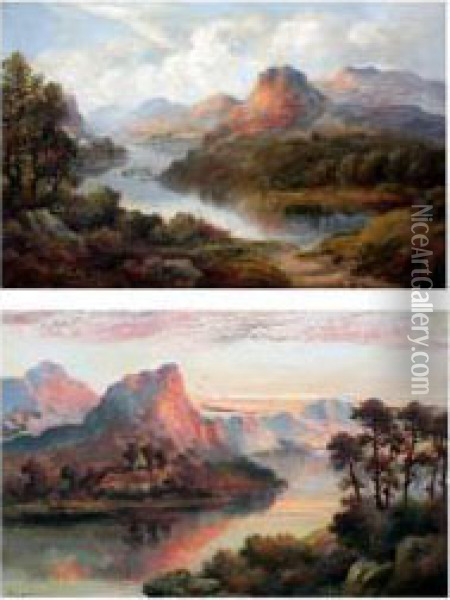 Nr Teignabruish & Loch Leven Oil Painting - Frances E. Jamieson