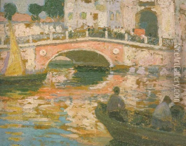 Venetian Scene Oil Painting - Emanuel Phillips Fox