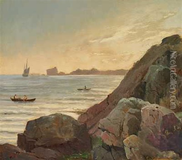 Klippekyst, Bornholm Oil Painting - Carl Johann Neumann
