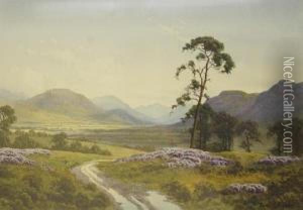 'the Grampians (from Near Boat Ofgarten) Oil Painting - Edward Horace Thompson