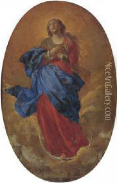 Assumption Of The Virgin Oil Painting - Bernardo Cavallino