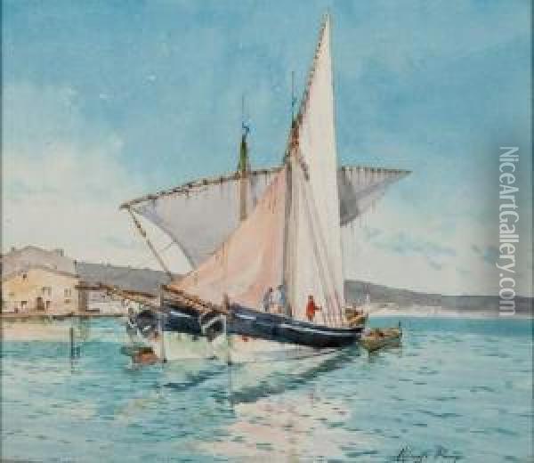 Port Mediterraneen Oil Painting - Alphonse Rey