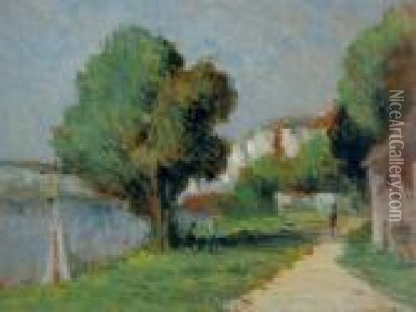 Rolleboise, Paysage Oil Painting - Maximilien Luce
