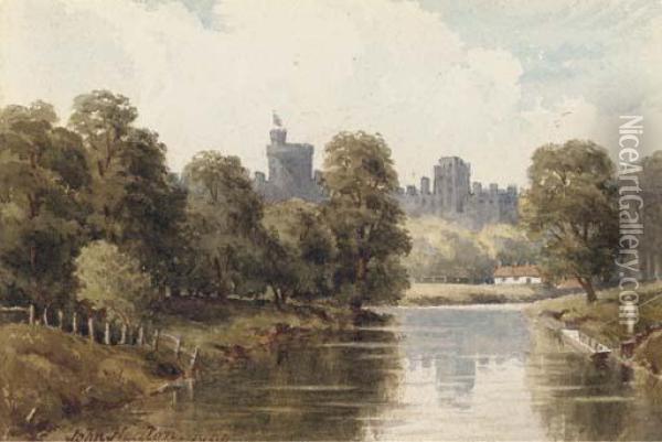 Windsor Castle From The Thames Oil Painting - John Heaton