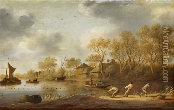 Landscape With Fishers Oil Painting - Pieter de Neyn