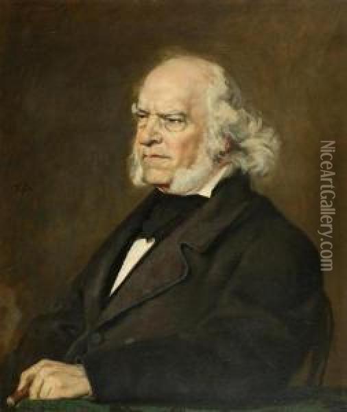 Portrait Of Peter Bohren. Oil Painting - Frank Buchser