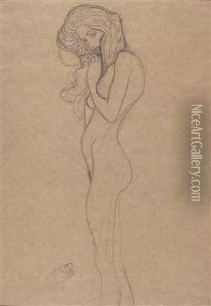 12 Sketches For The Beethoven Frieze From The Public Collection In Vienna Oil Painting - Gustav Klimt