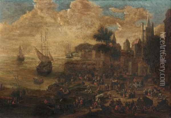 Scene De Marche Sur La Cote Oil Painting - Pieter Casteels III