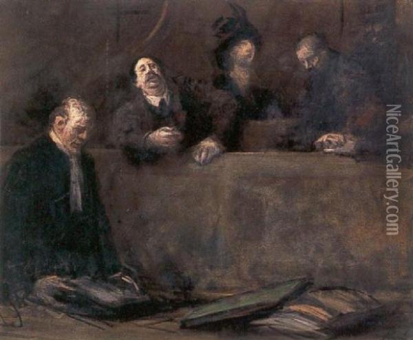 In The Courtroom Oil Painting - Jean-Louis Forain