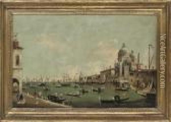 The Dogana From The Doge's Palace, Venice Oil Painting - Francesco Guardi