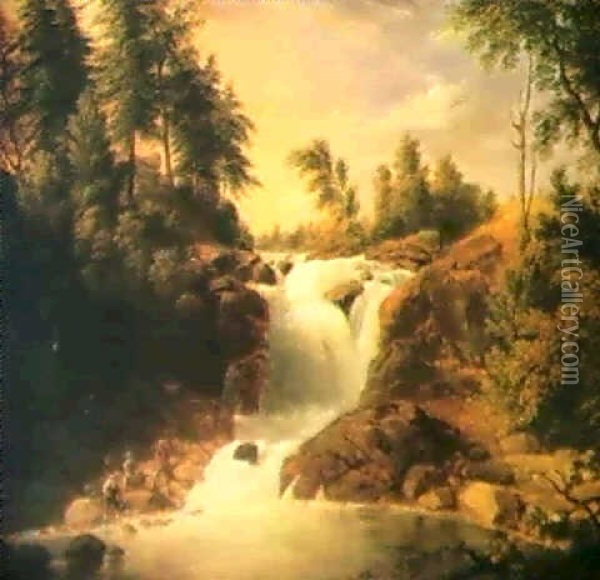 Booten Falls, New Jersey Oil Painting - Asher Brown Durand