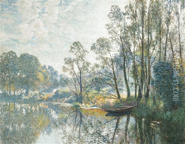 Morning (october) - Banks Of The Lys (ca. 1911-1913) Oil Painting - Emile Claus